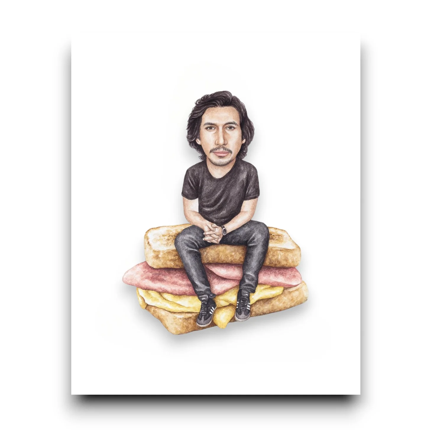 Adam Driver On Sandwich Print Art