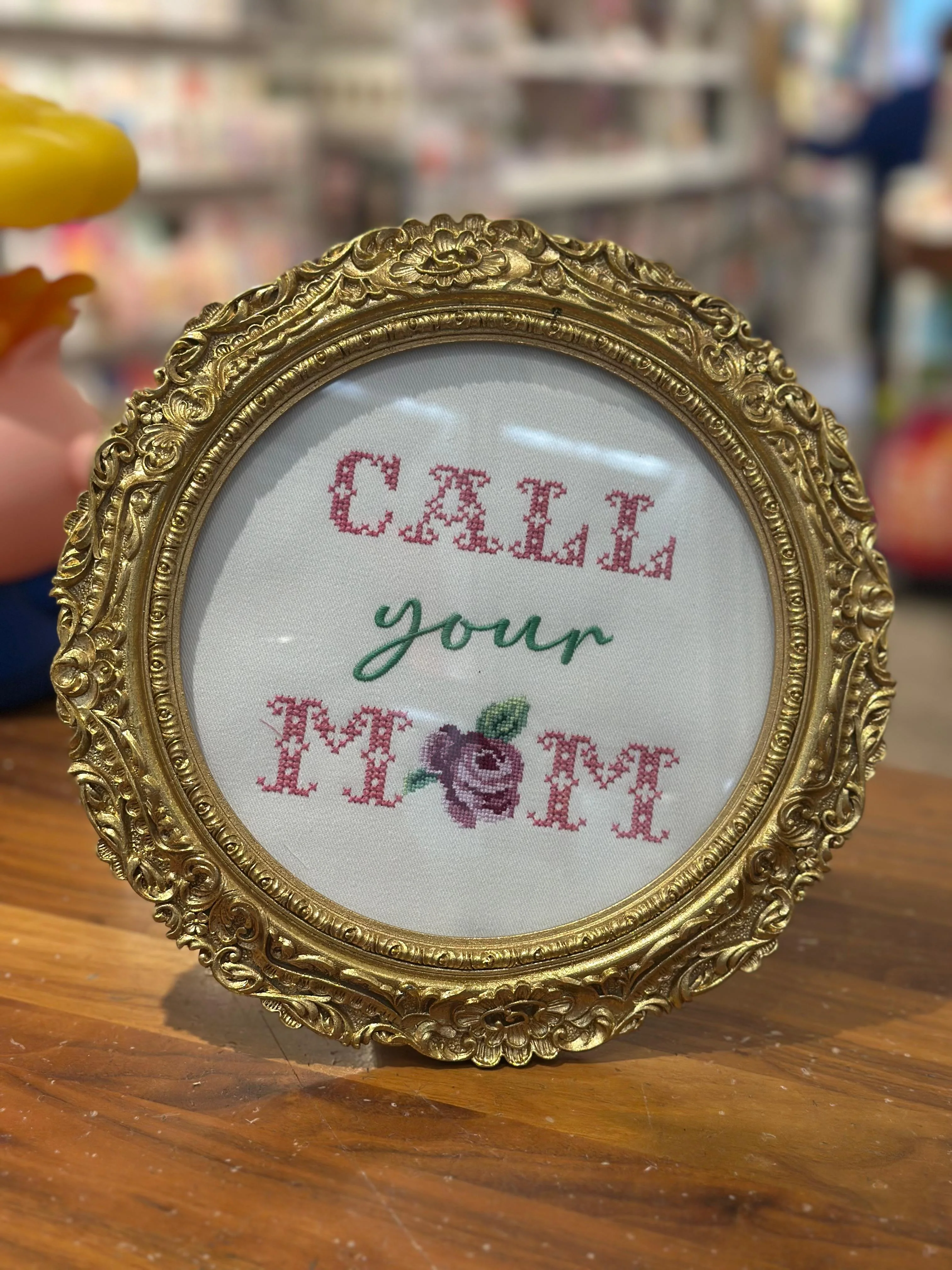 Call Your Mom Embroidered Framed Art - Image 3
