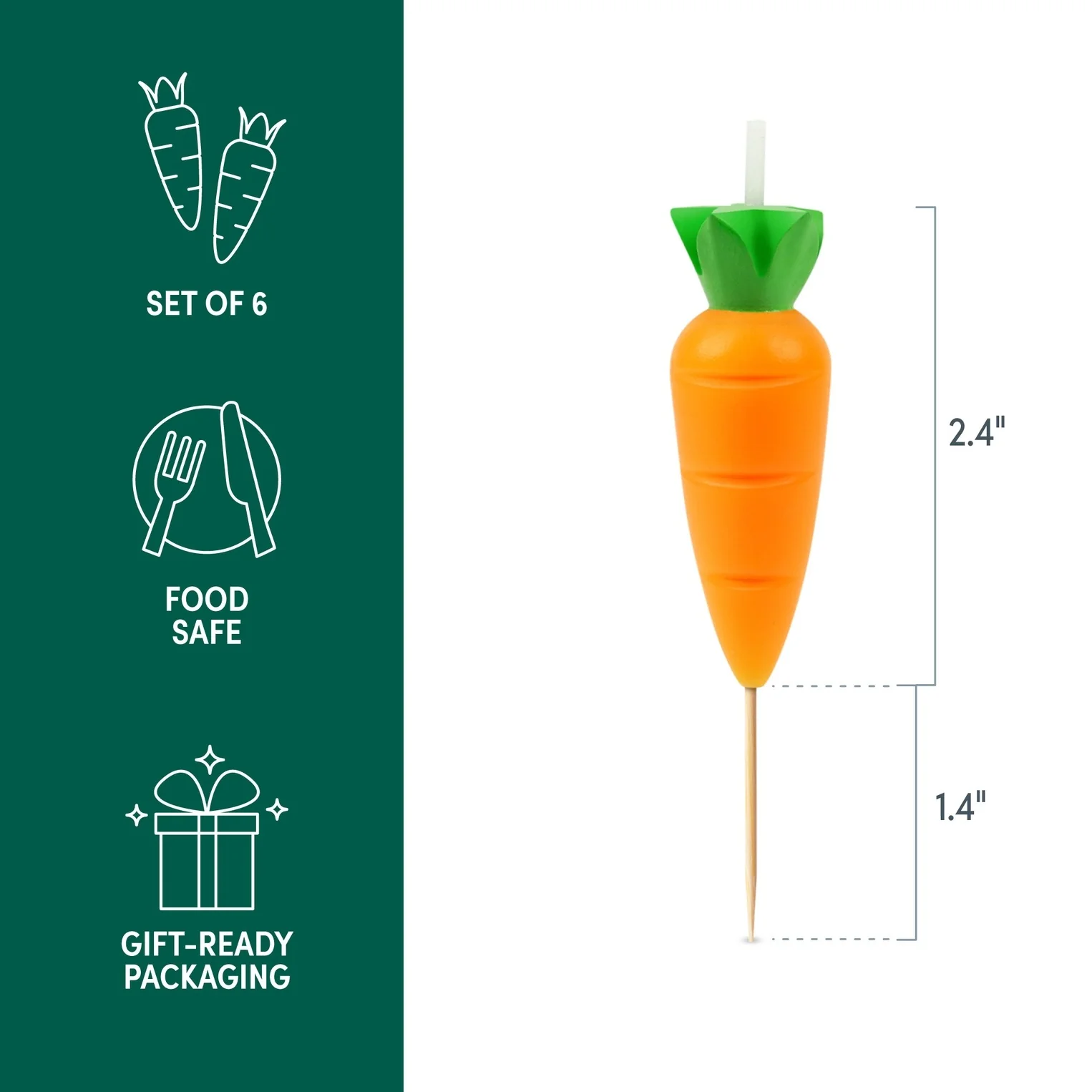 Carrot Birthday Candles - Image 3