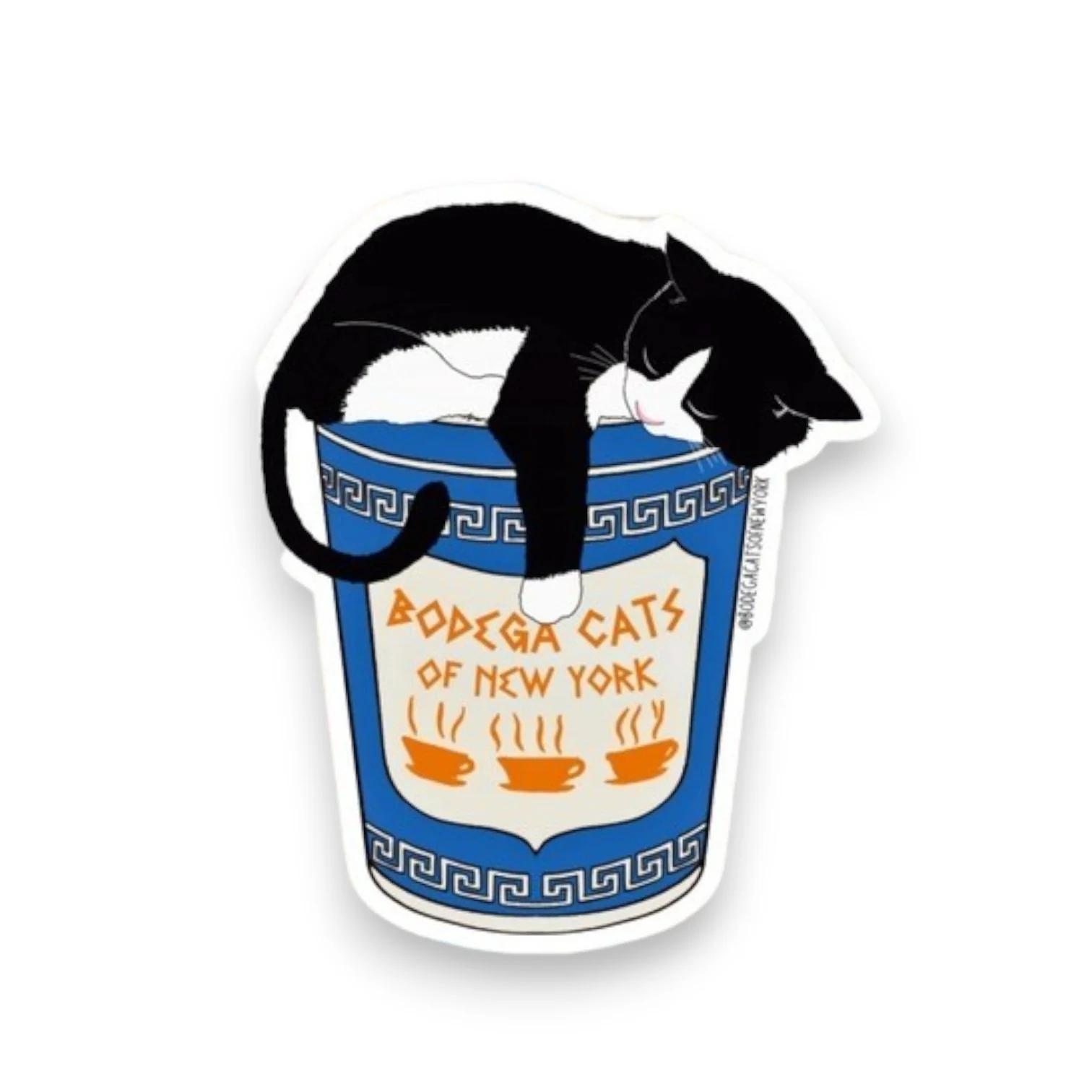 Cat Coffee Cup Sticker