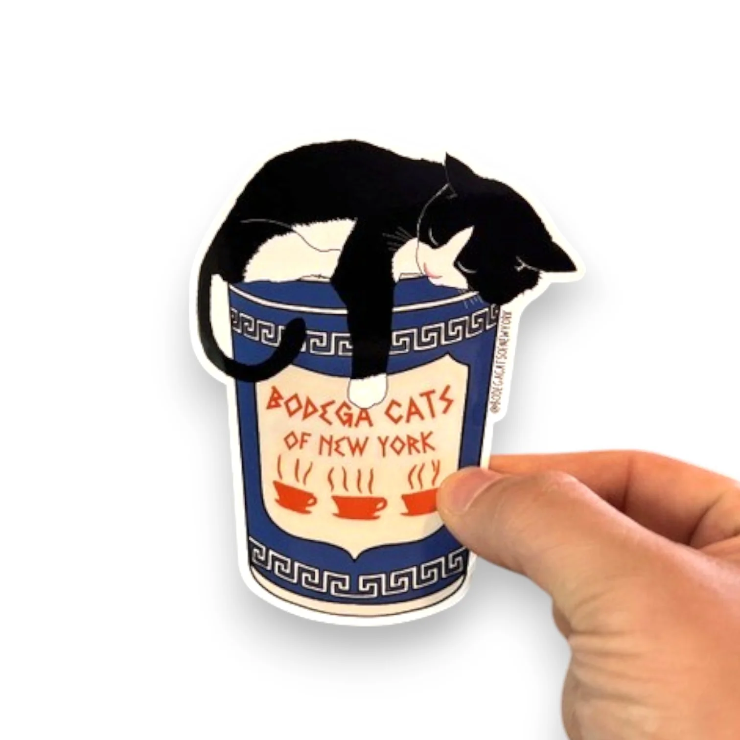 Cat Coffee Cup Sticker - Image 2