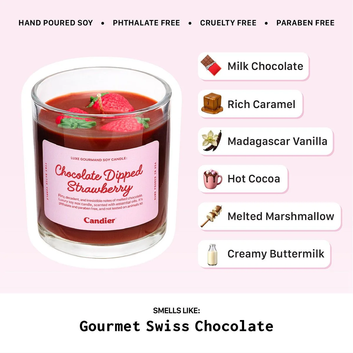 Chocolate Dipped Strawberry Candle - Image 2
