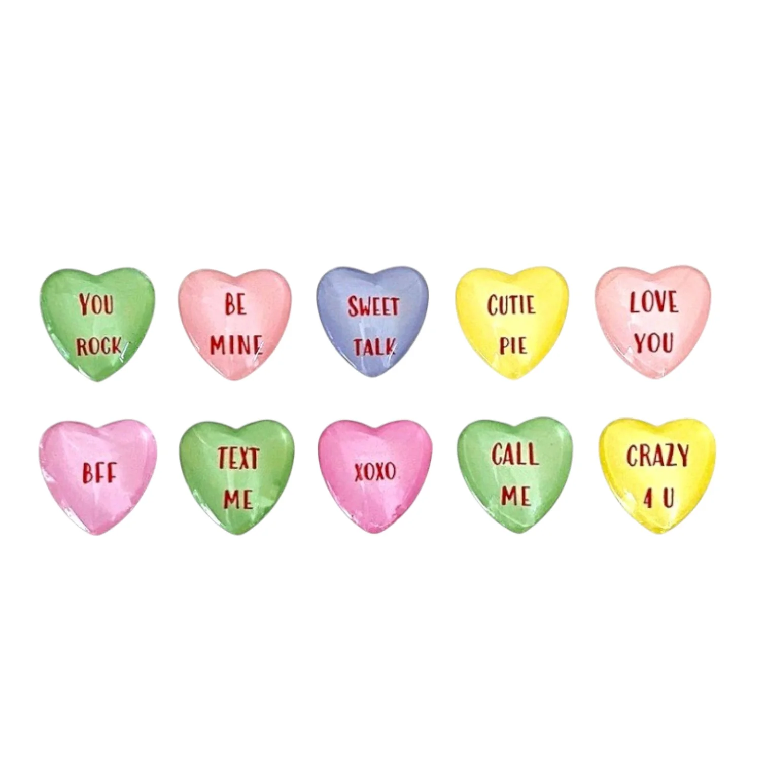 Glass Heart Magnets