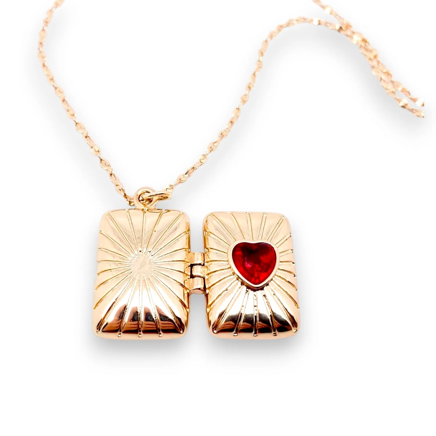 Gold Heart Locket Necklace - Image 2