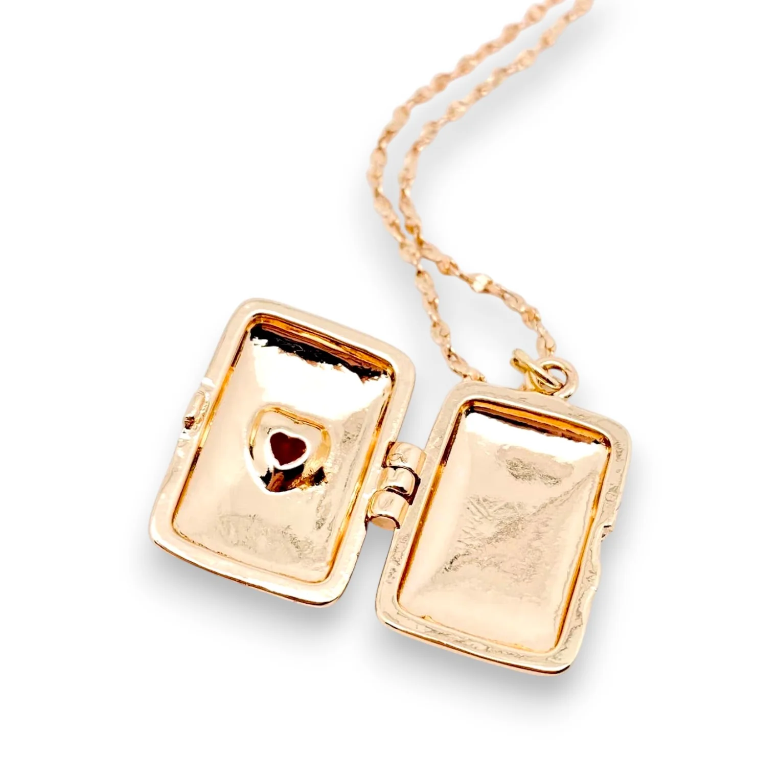 Gold Heart Locket Necklace - Image 3