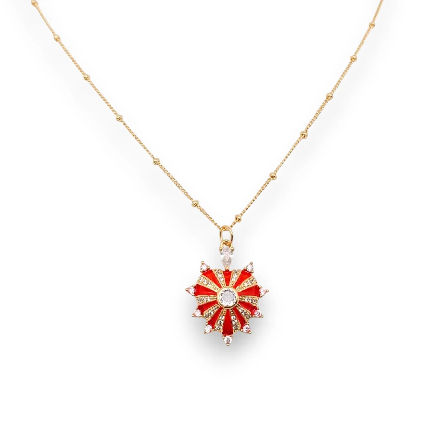 Heart Shaped Enamel Necklace