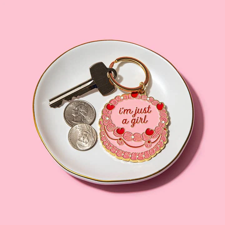 Just A Girl Enamel Keychain - Image 2