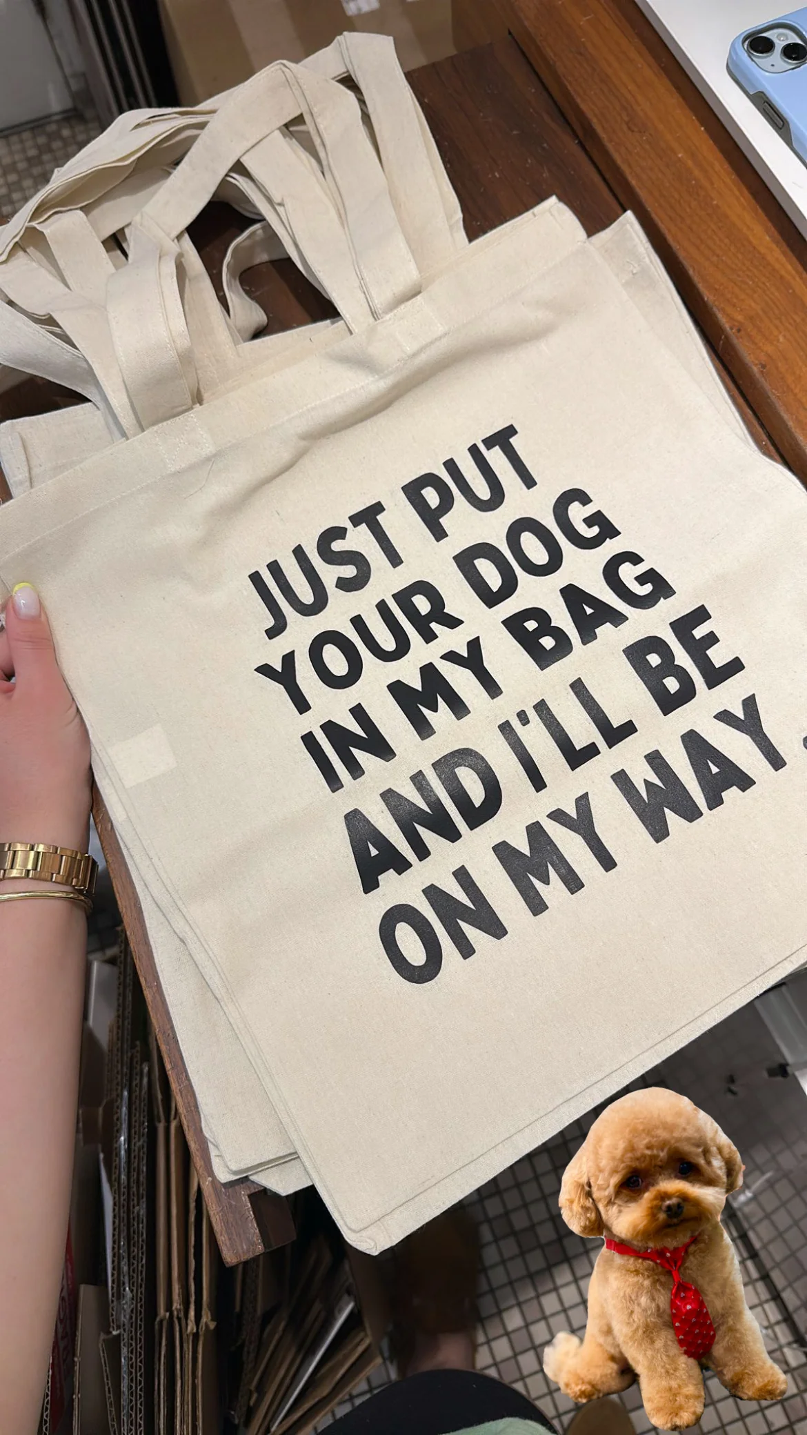 Just Put Your Dog Tote Bag - Image 3