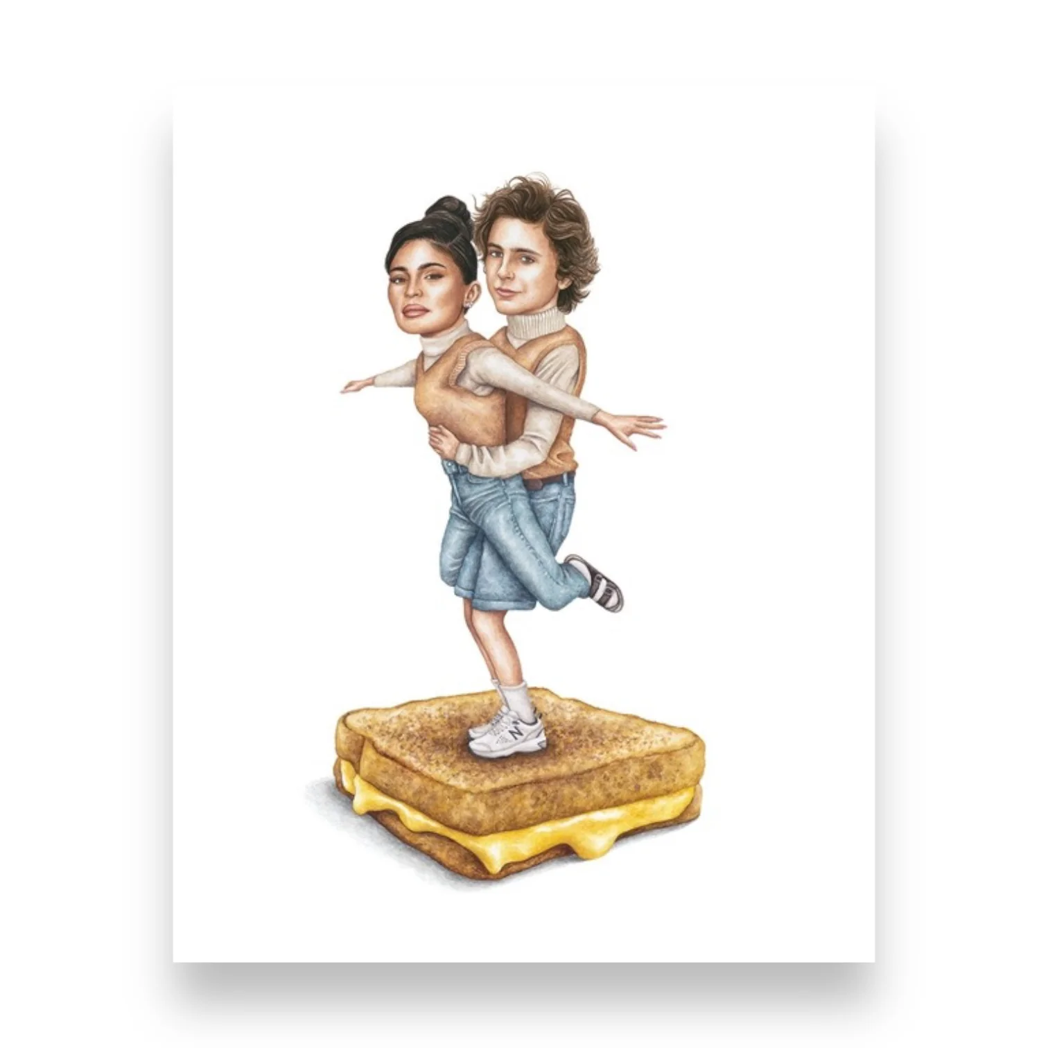 Kylie And Timothee On Sandwich Print