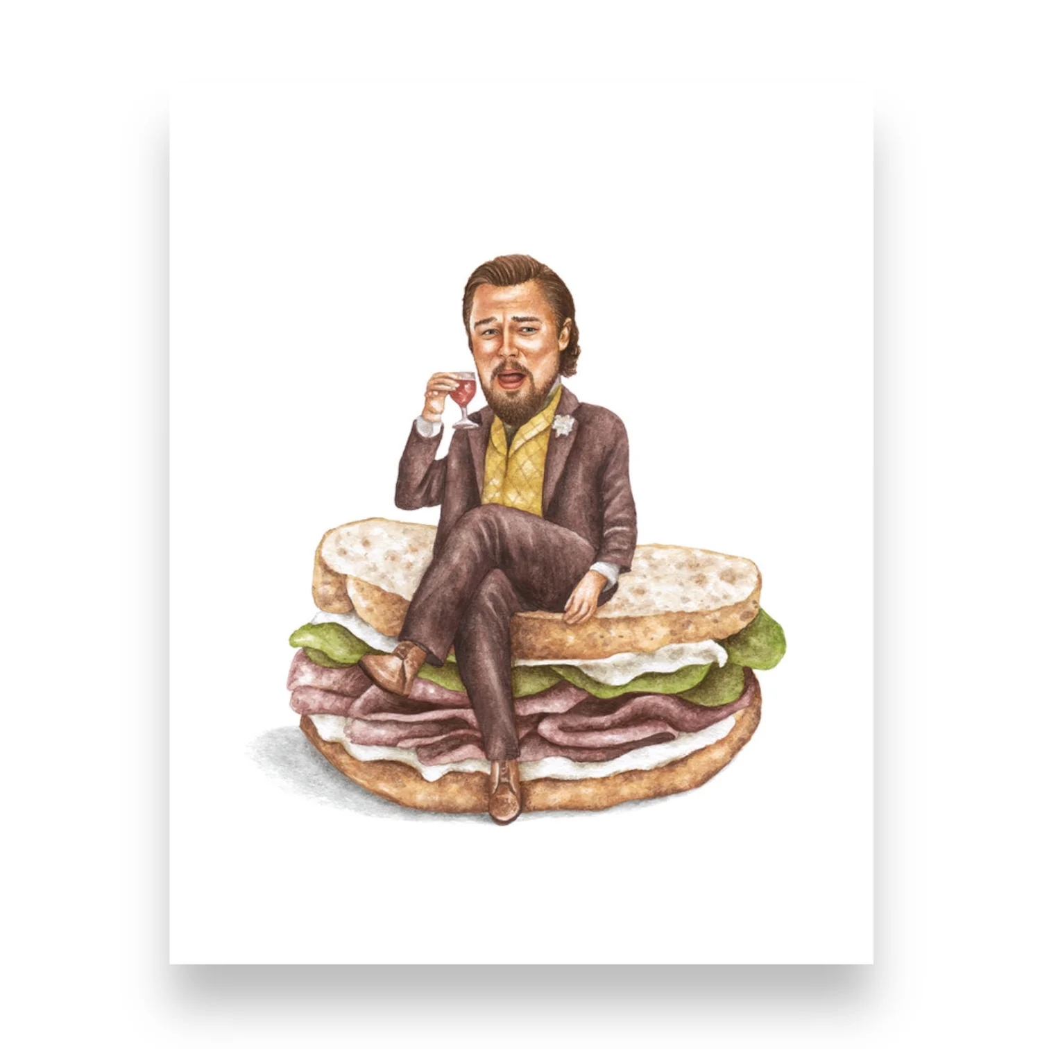 Leonardo DiCaprio On Sandwich Print