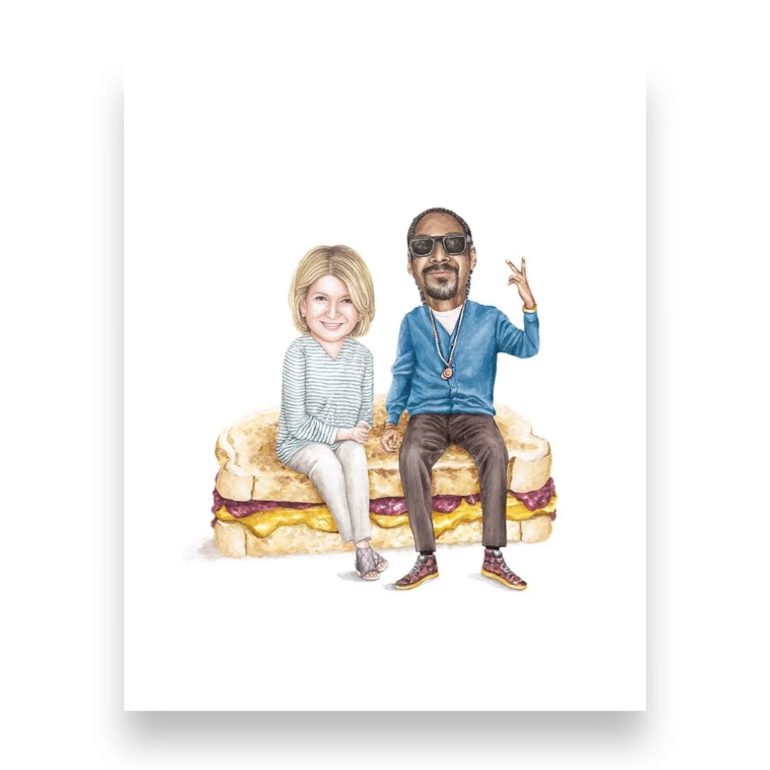 Martha And Snoop On Sandwich Print