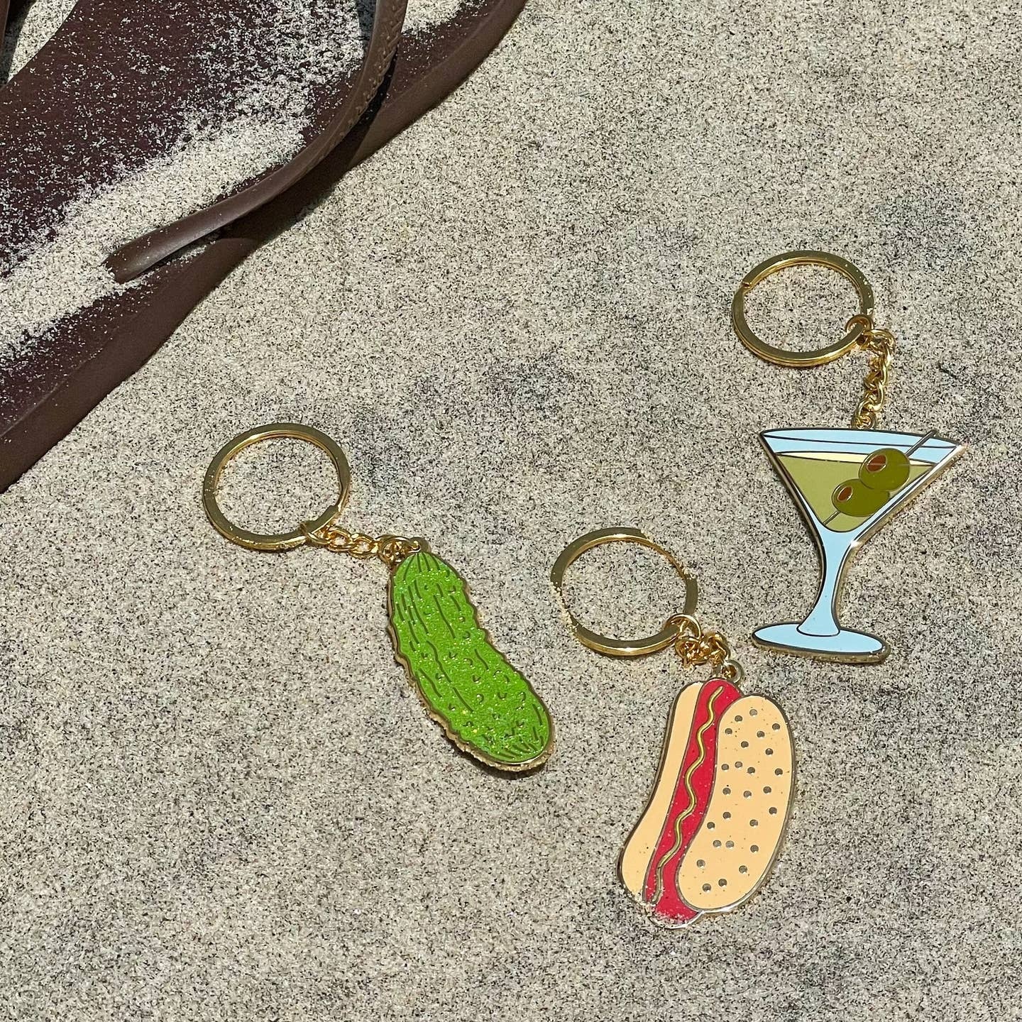 Pickle Sparkly Enamel Keychain - Image 2