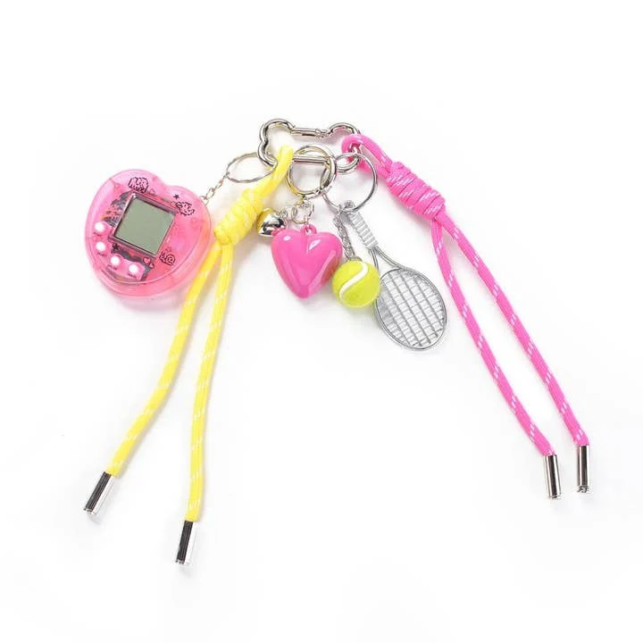 Pink Tamagotchi Charm Keychain
