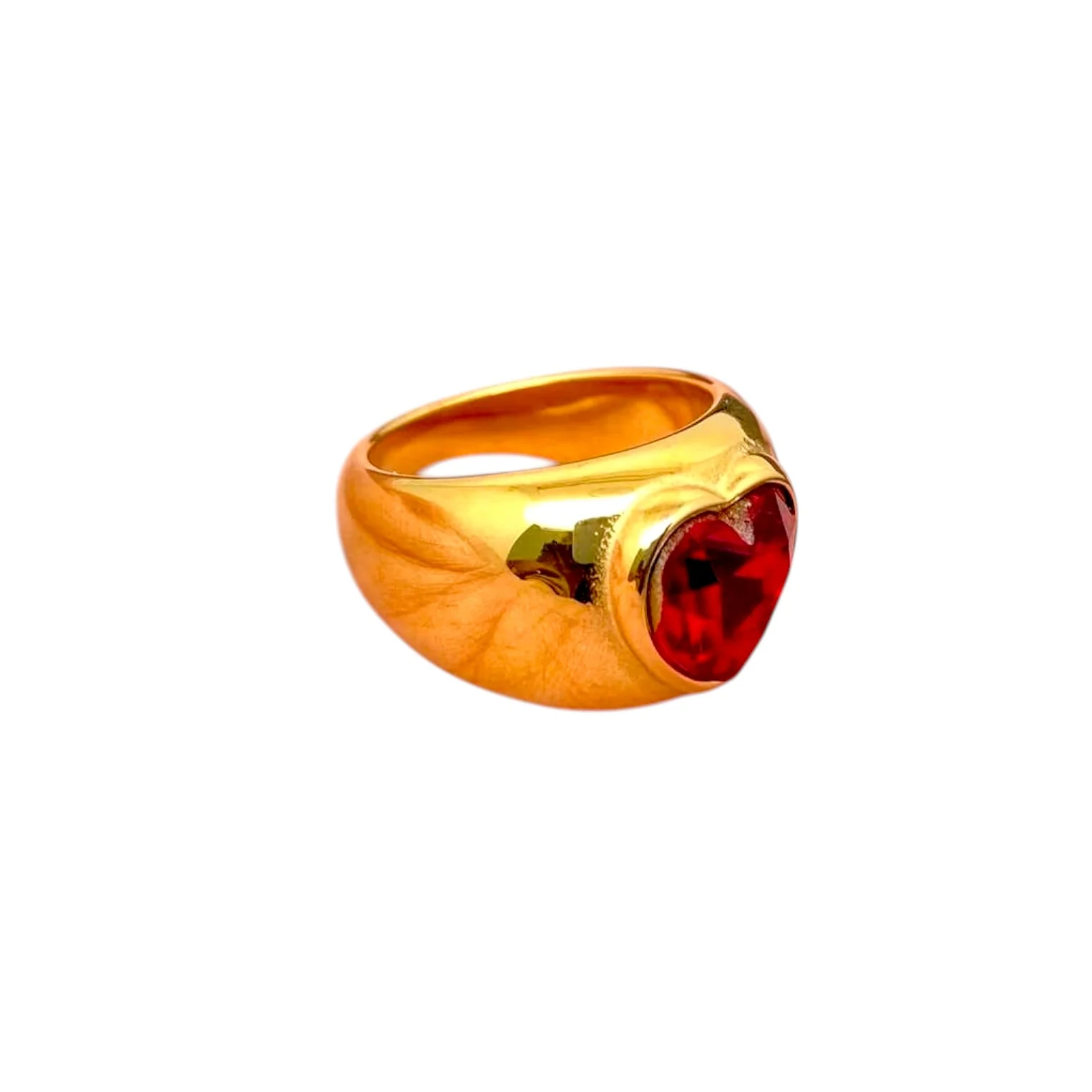 Red Heart Gold Ring - Image 2