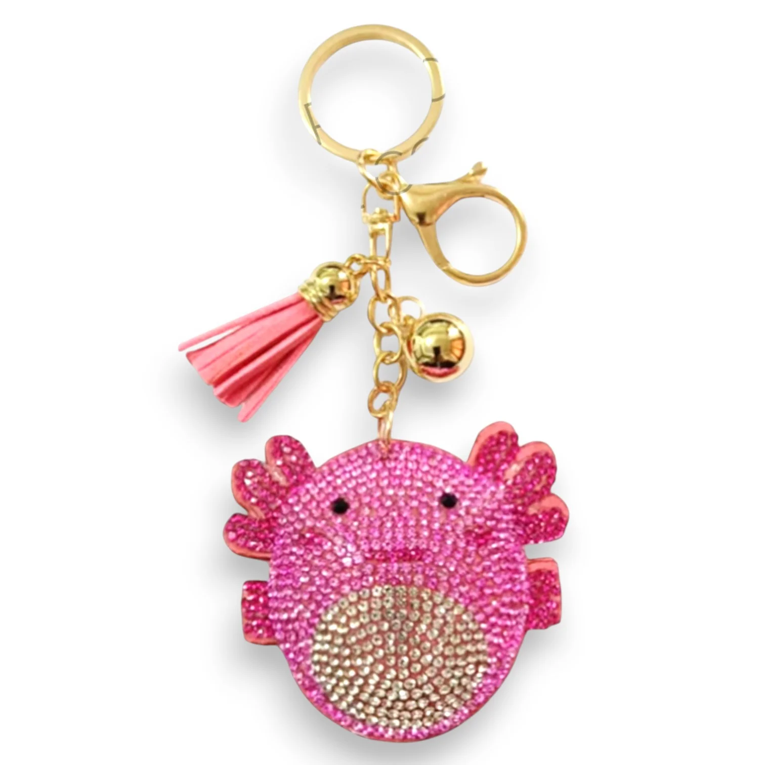 Rhinestone Axolotl Keychain