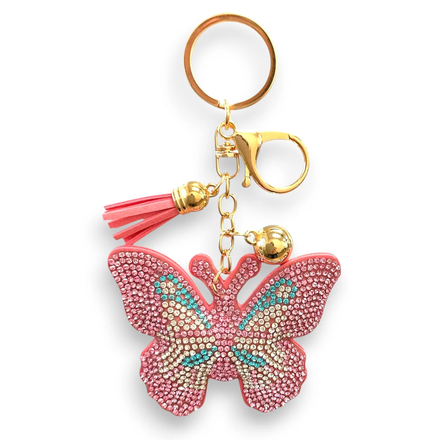 Rhinestone Butterfly Keychain