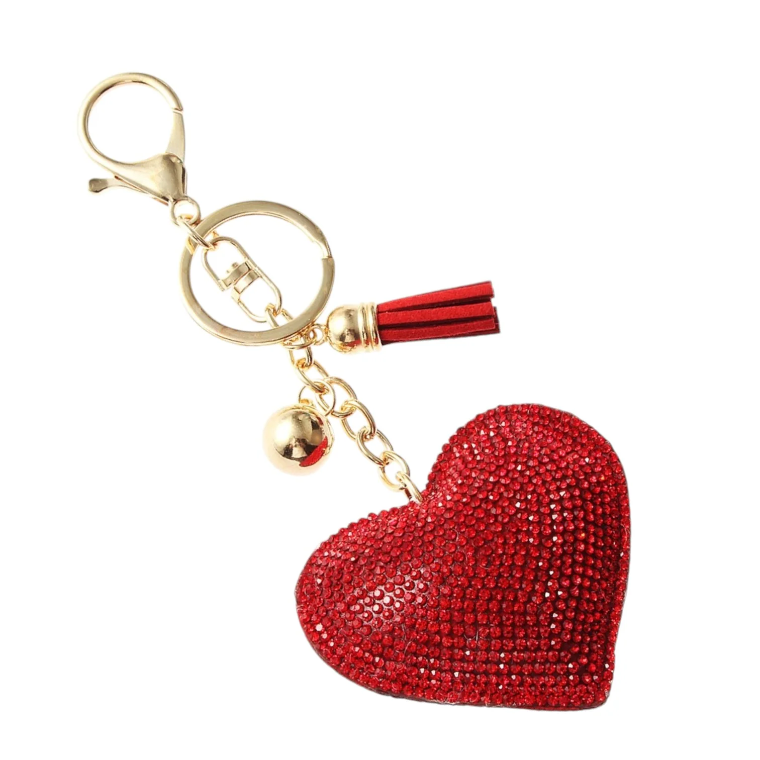 Rhinestone Heart Keychain