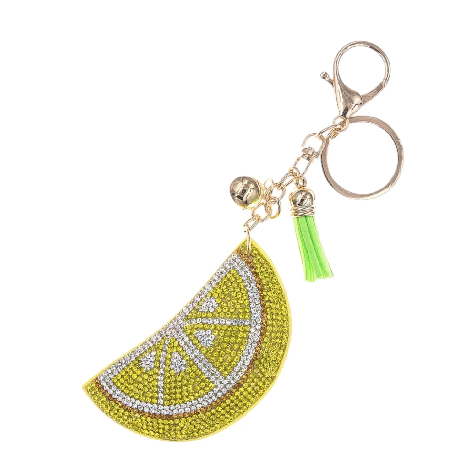 Rhinestone Lemon Keychain