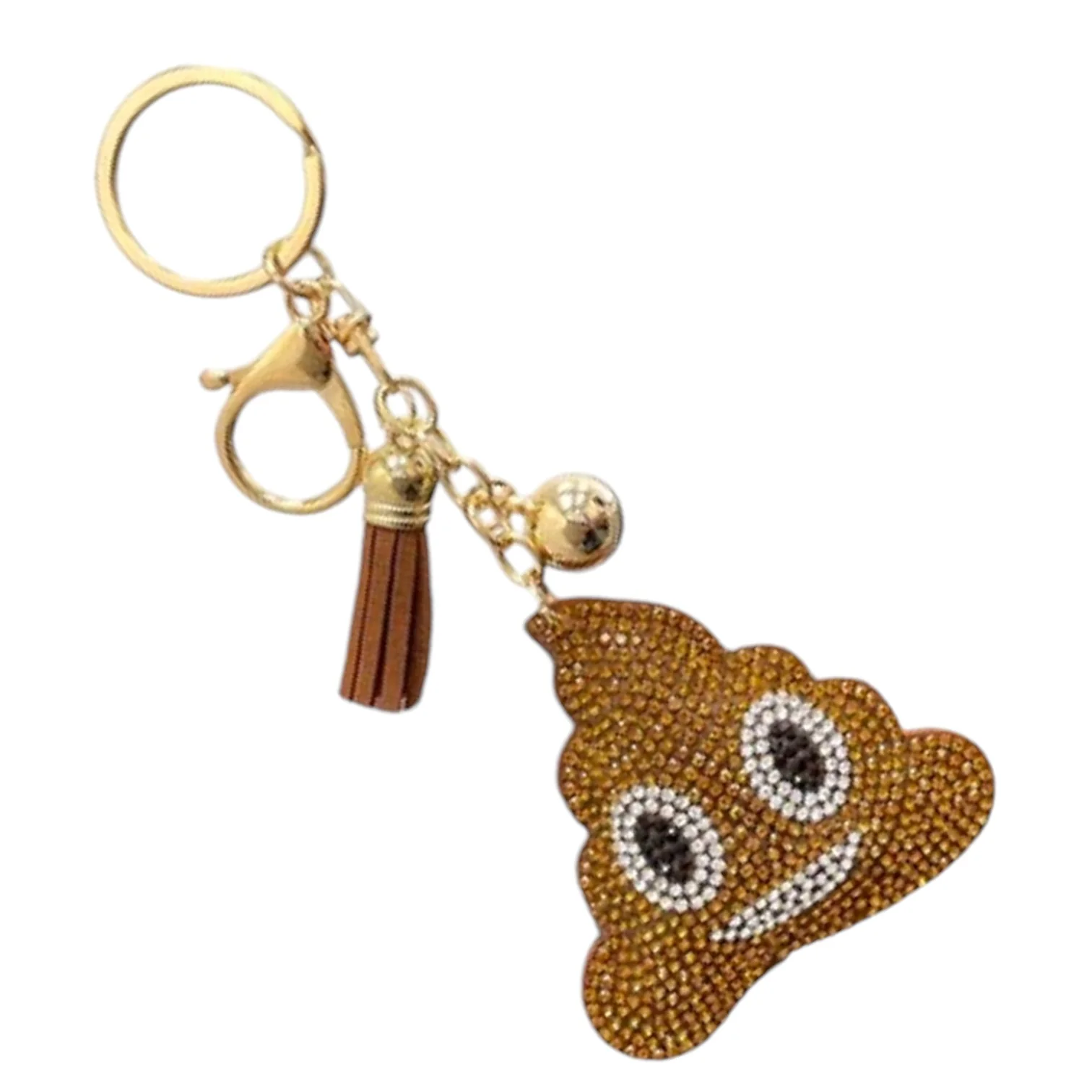 Rhinestone Poop Keychain