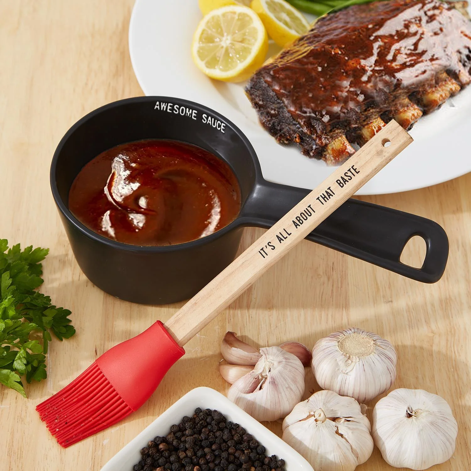 Sauce Pot With Basting Brush - Image 2