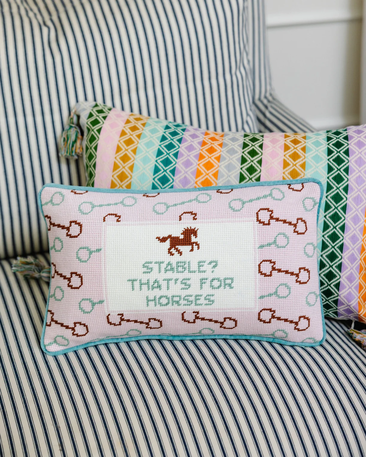 Stable Needlepoint Pillow - Image 3