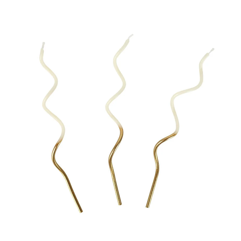Tall Gold Twist Candles