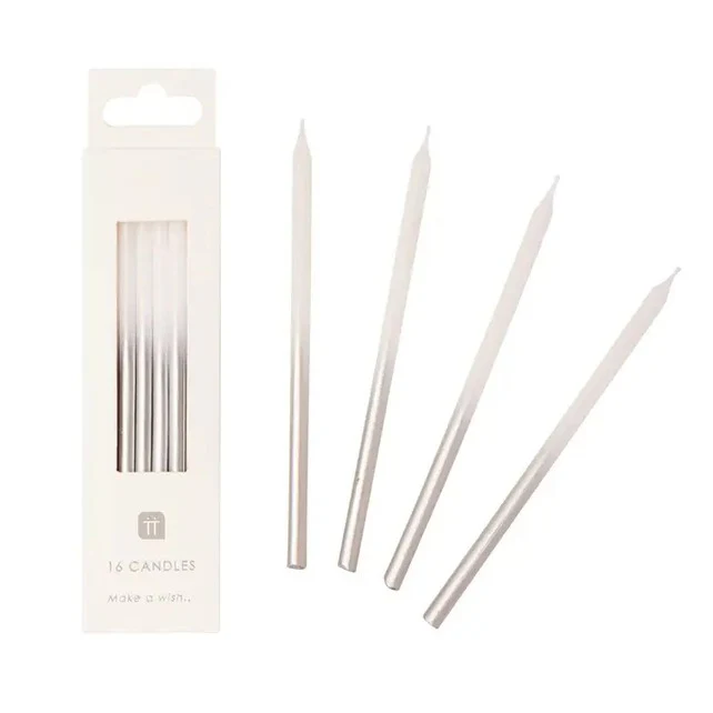 Tall Silver Candles