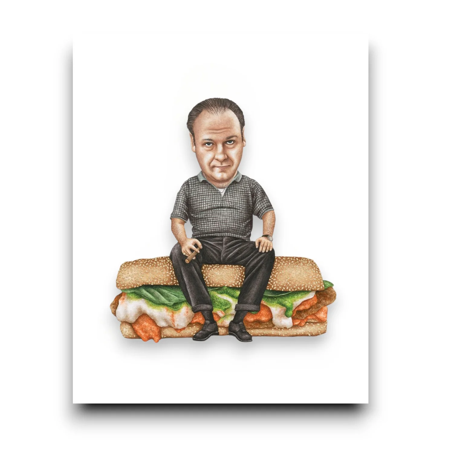 Tony Soprano Grey Shirt On Sandwich Art Print